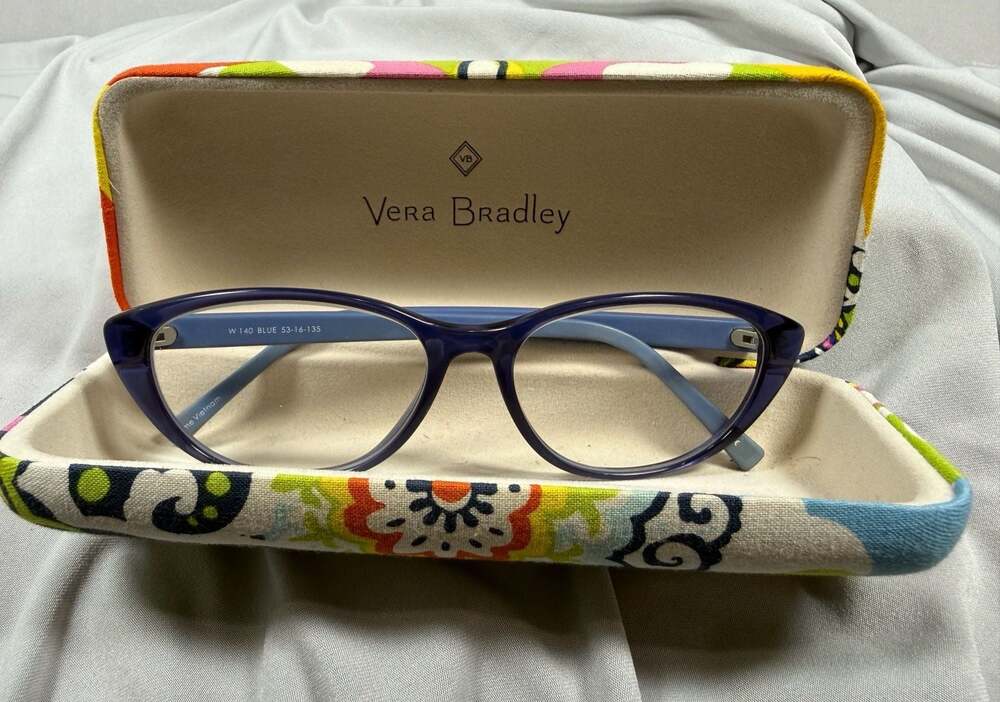 Vera Bradley W 140 Blue Cat Eye Eyeglasses Frames with Case Size 53-16-135